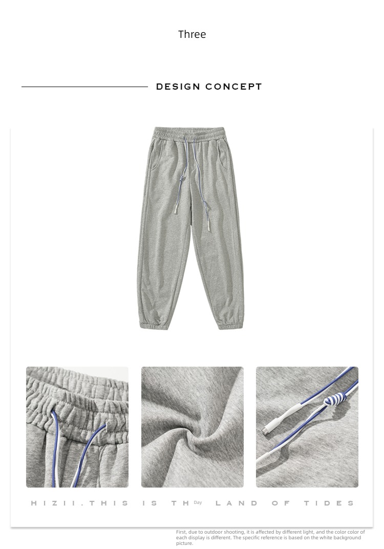 Solid color Chaopai chic student spring and autumn man sweatpants