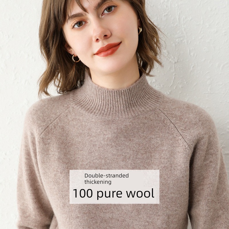thickening Half high collar easy Autumn and winter Foreign style cardigan