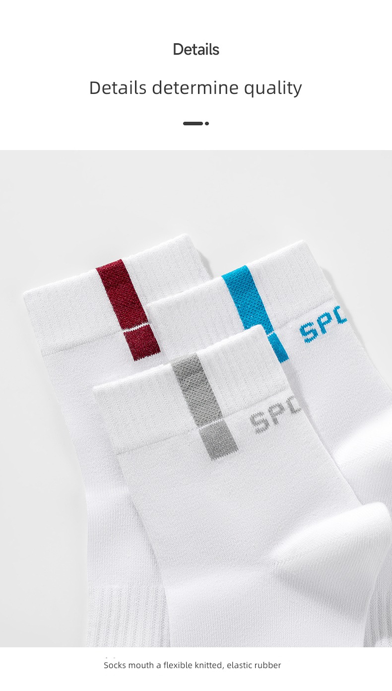 hyz  man pure cotton Sweat absorption autumn white Socks