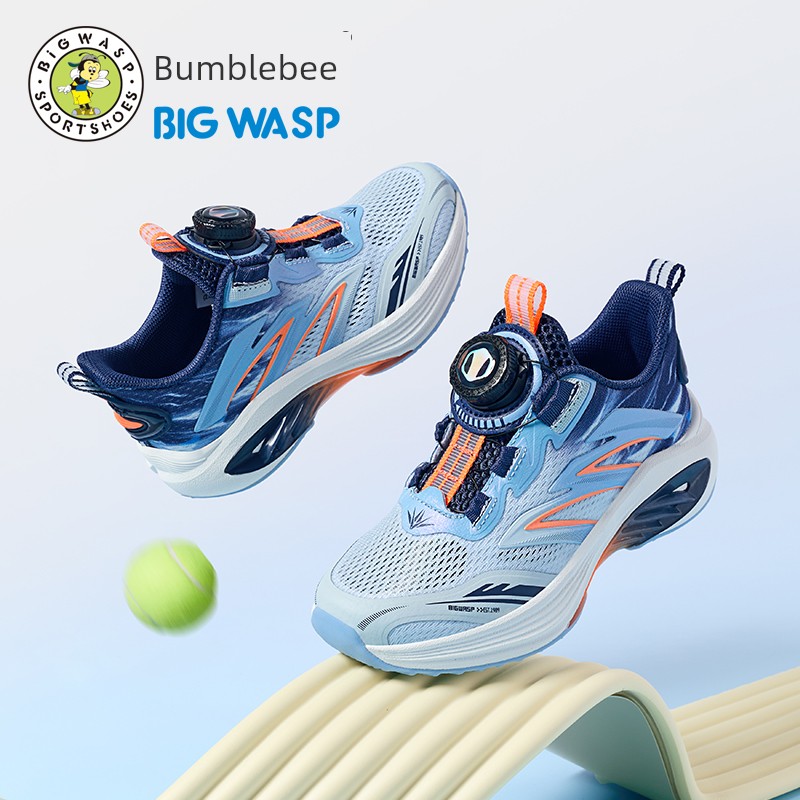 Bumblebee Children's Shoes for Boys, Casual Running Shoes, Breathable Mesh Sneakers, Rotary Buckle Boys' Shoes, Lightweight and Non-Slip — 4