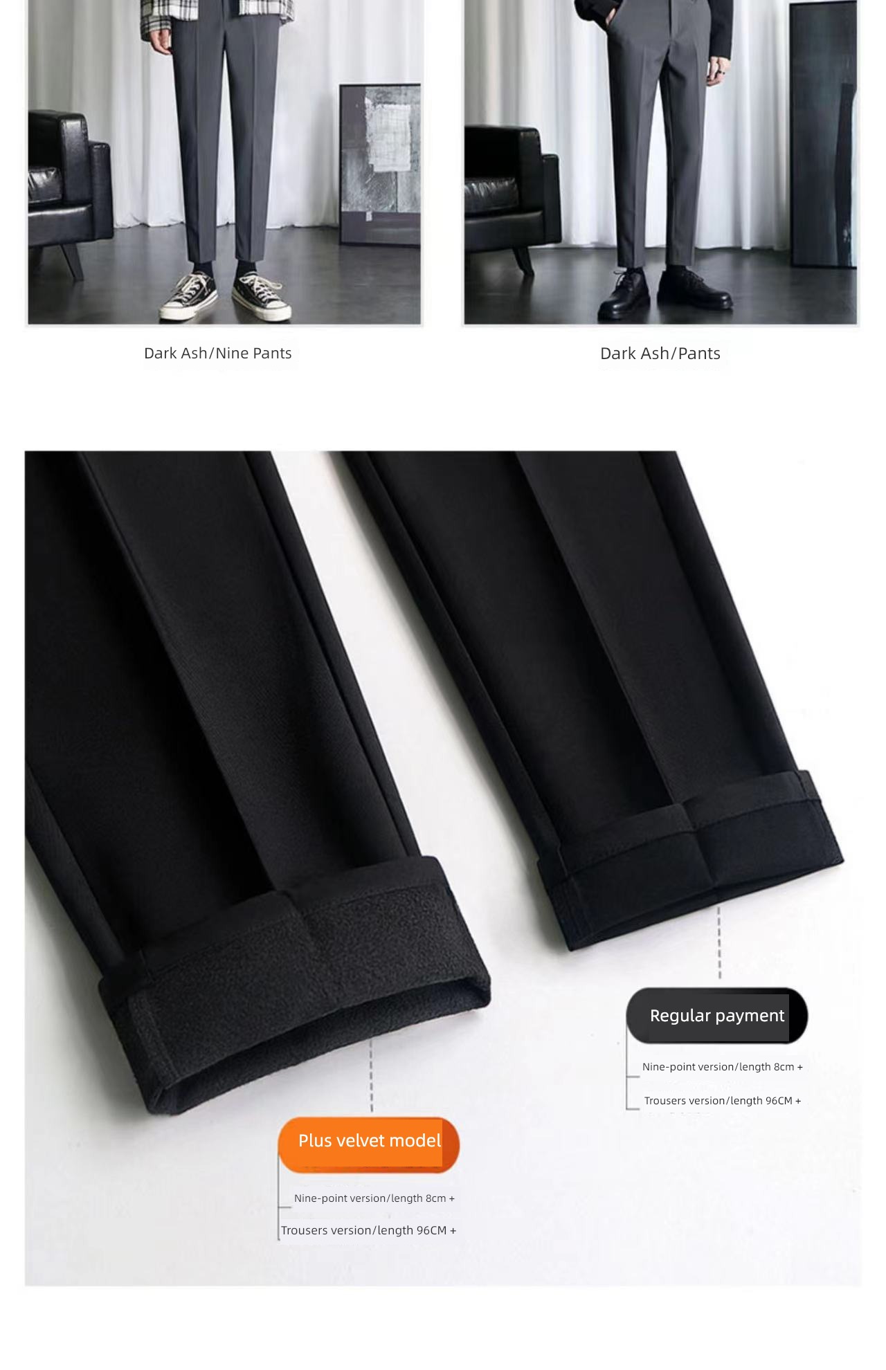 Nine points Autumn and winter Plush Self-cultivation senior black Small trousers