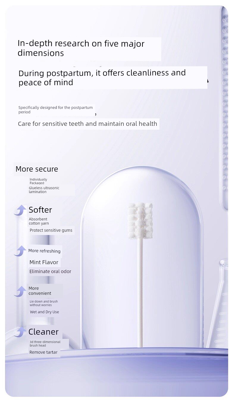 October Crystal Gauze Postpartum Toothbrush Disposable Maternity Supplies for Pregnant Women Postpartum Toothbrush Maternity Supplies 30 Pieces — 4