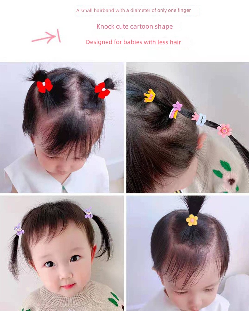 Baby Small Size Rubber Band Girl High Elastic Thumb Hair Ring — 4