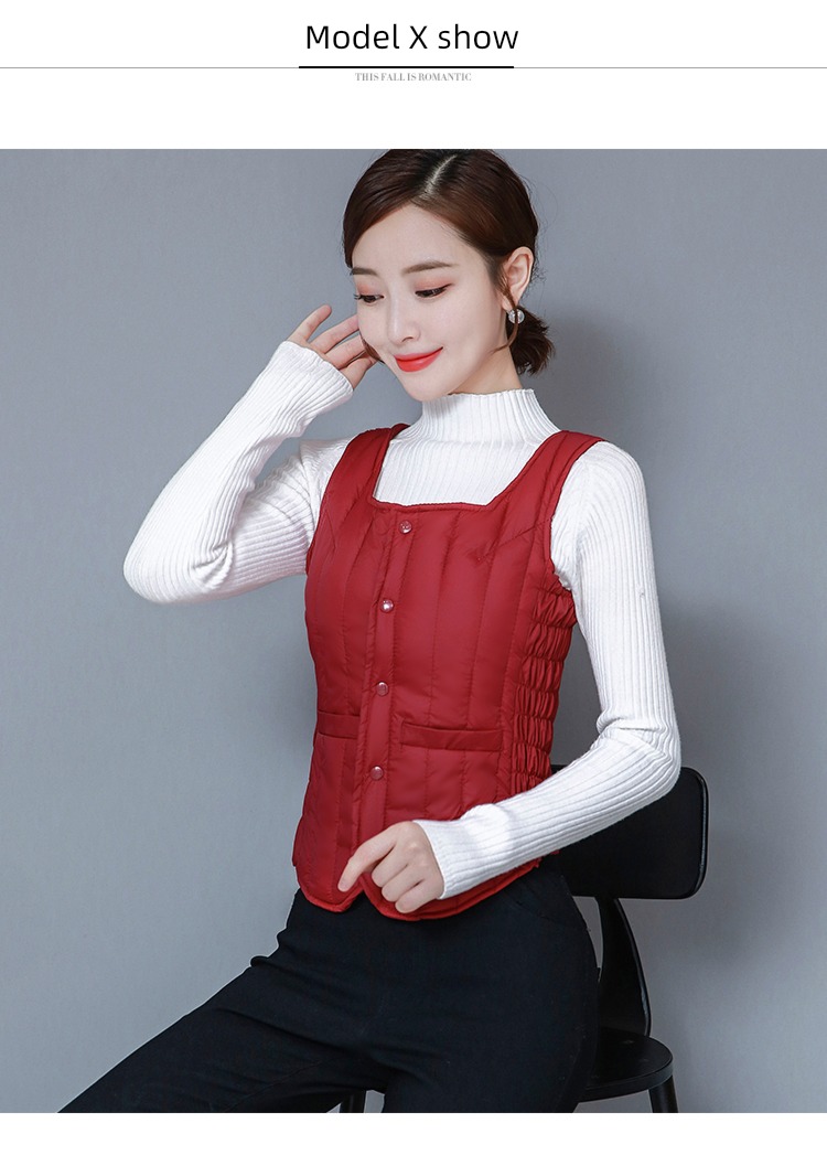 have cash less than that is registered in the accounts Korean version Warm clothing Middle aged and elderly Down cotton Vest