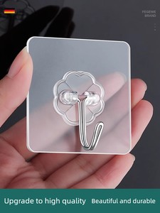 Strong Adhesive Hooks, Transparent and Traceless, Wall-Mounted, Heavy-Duty, No-Drill Hooks, Suitable for Bathroom and Ki