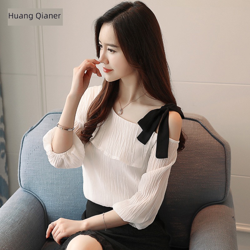 strapless  Cover your stomach sexy Chiffon Middle sleeve clavicle camisole