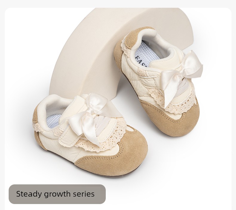 Harden Bear Baby Girl Princess Shoes Spring Soft-Soled Baby Toddler Shoes 2026 New Girls' Bow-Knot Single Shoes — 2