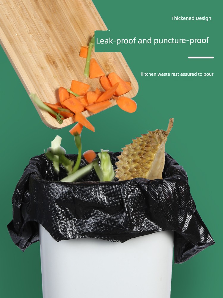 For Home Black with Extra Lining Portable Kitchen Garbage Bag