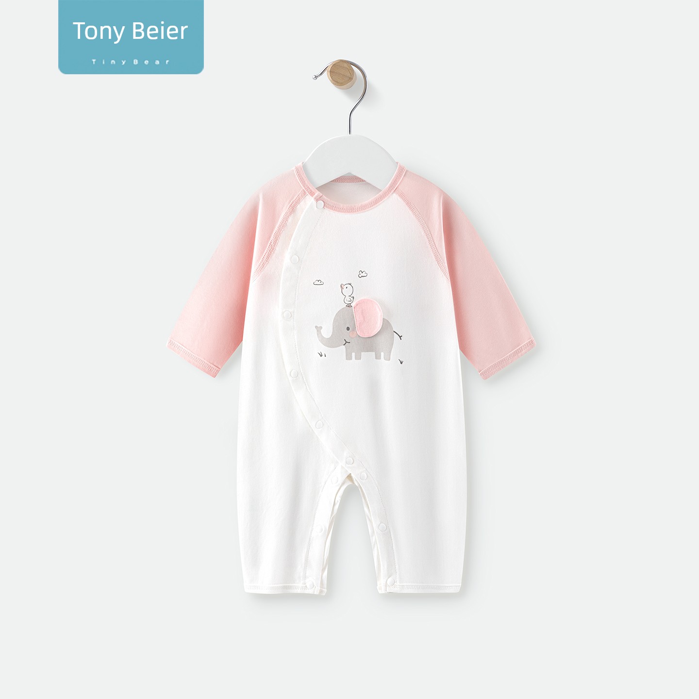 Tony Bear Baby Romper Spring and Autumn Long-Sleeve Elephant Design Air-Conditioning Clothing Pure Cotton Elephant Ear Outfit — 8