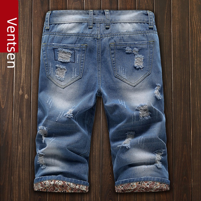 Winterson summer men's wear hole Seven Denim shorts