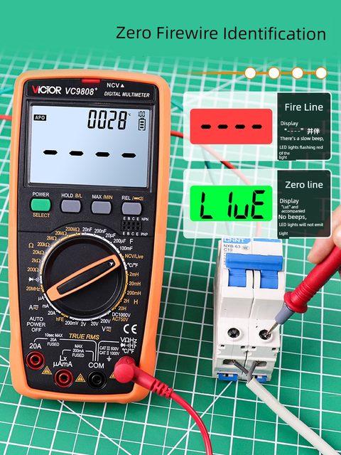 胜利正品 VC9808+高精度数字万用表 多用表 带电容 频率 温度电感