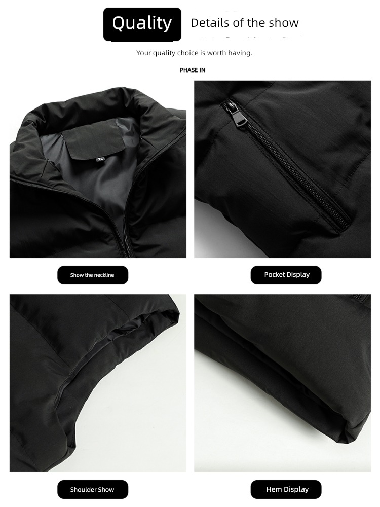 Down cotton vest spring and autumn Wear out trend thickening Vest