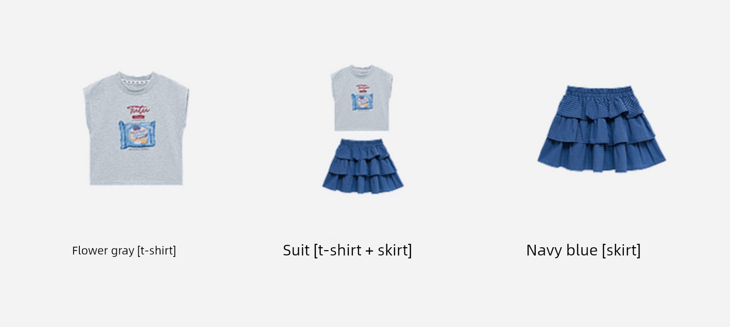 Tutu Little Elephant Children's Clothing Girls' Summer Outfit 2026 New Model Kids' Pure Cotton Breathable Vest and Skirt Two-Piece Set — 20