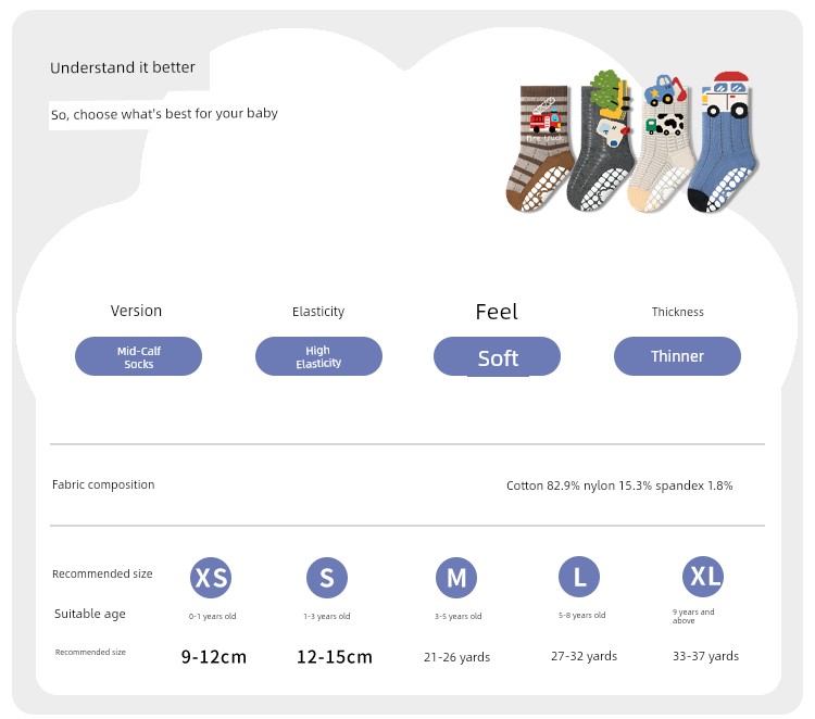 Youkeli Baby Floor Socks, Infant Mesh Mid-Tube Socks, Spring and Summer Thin Style Boys' Socks, Indoor Non-Slip Toddler Socks — 3
