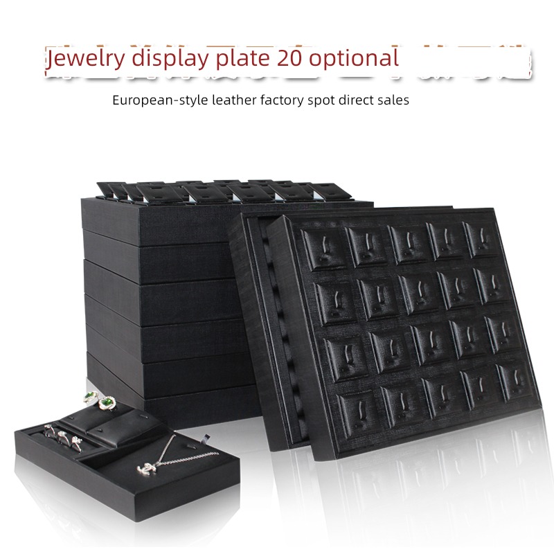 black PU leather Jade article Ring Pendant Bracelet Jewellery