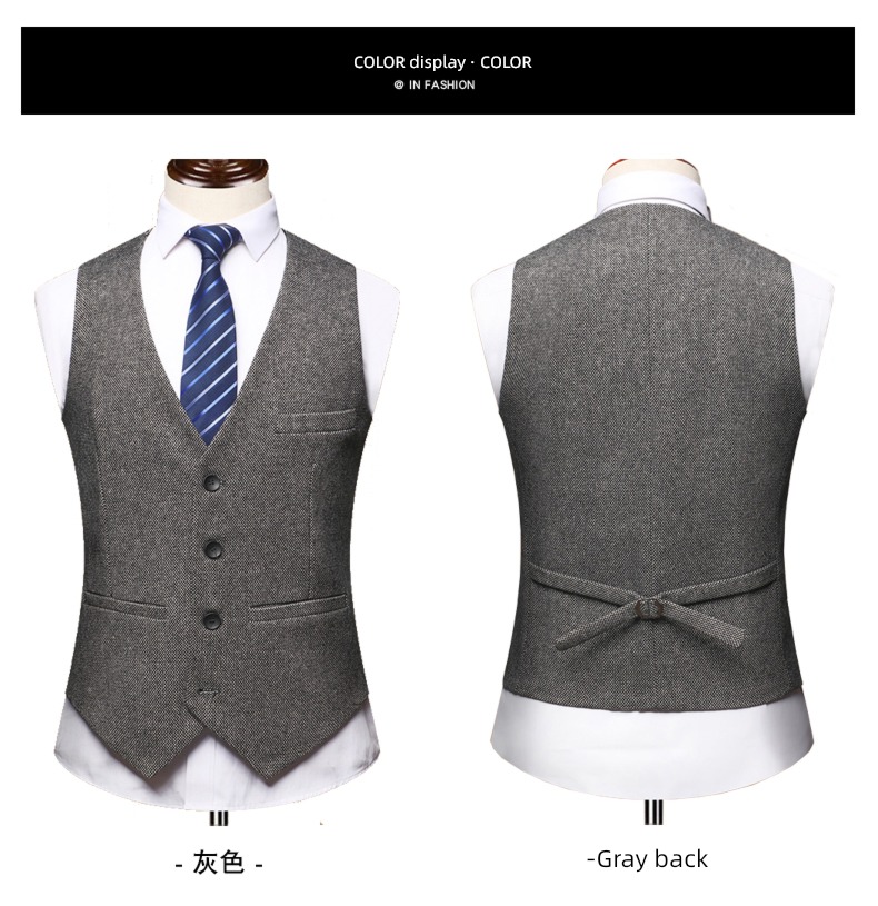 Autumn and winter Wool Inner lap handsome man 's suit Vest
