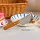 Japanese Ins cute mini kitchen knife disassembled express unboxing knife portable wooden handle fruit bread butter sauce knife