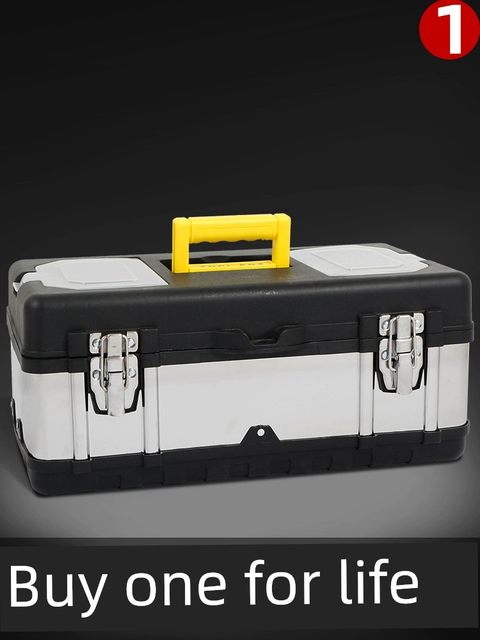 Stainless steel tool box set industrial grade multi-functional vehicle large hardware portable electrician household storage box