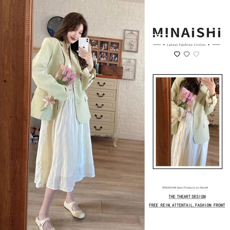 Good morning! spring Holiday style A dress suit loose coat