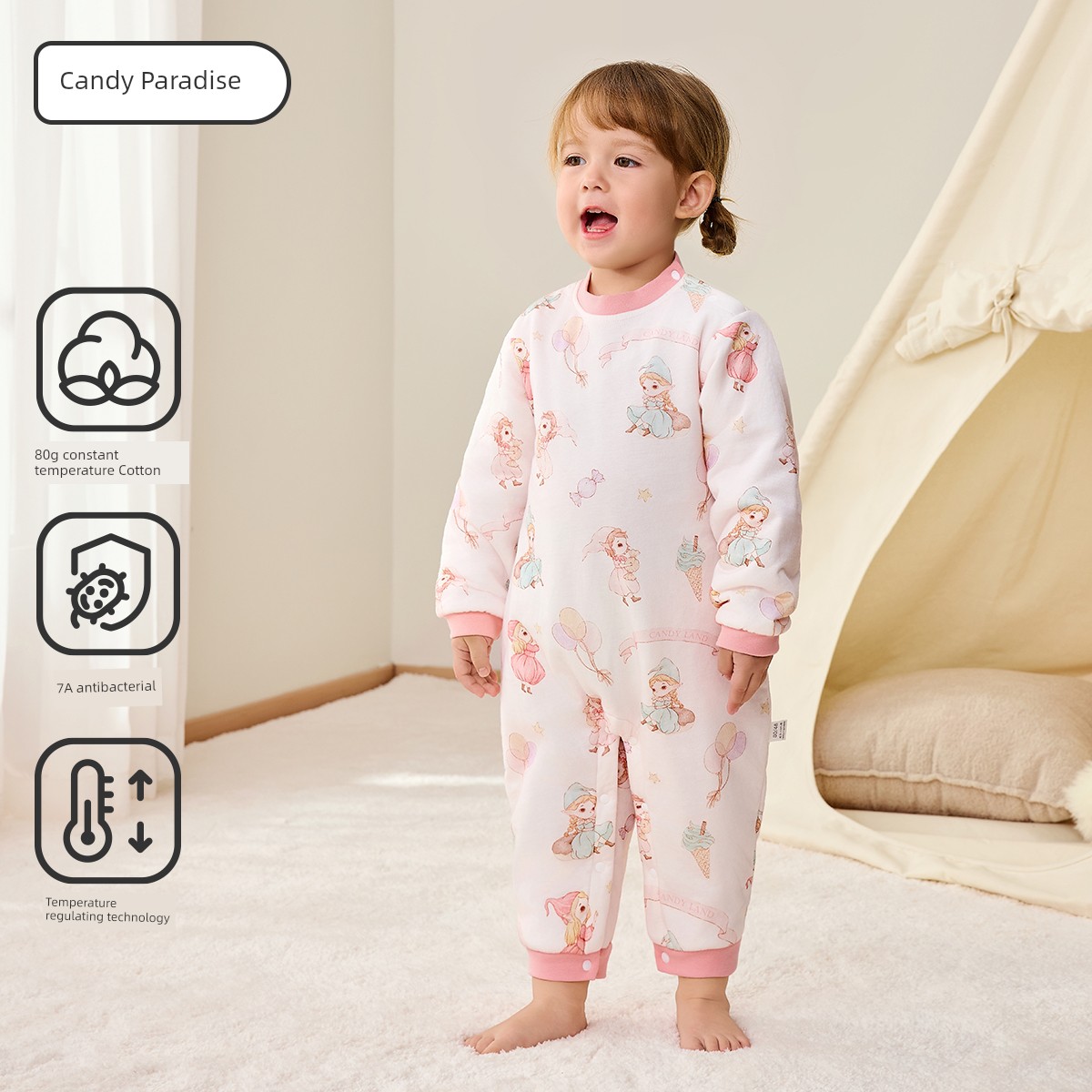 Jq Jingqi {Cloud Soft Cotton} Baby Clothes Pure Cotton Class a Unisex Baby 2026 Autumn Homewear One-Piece Pajamas — 7