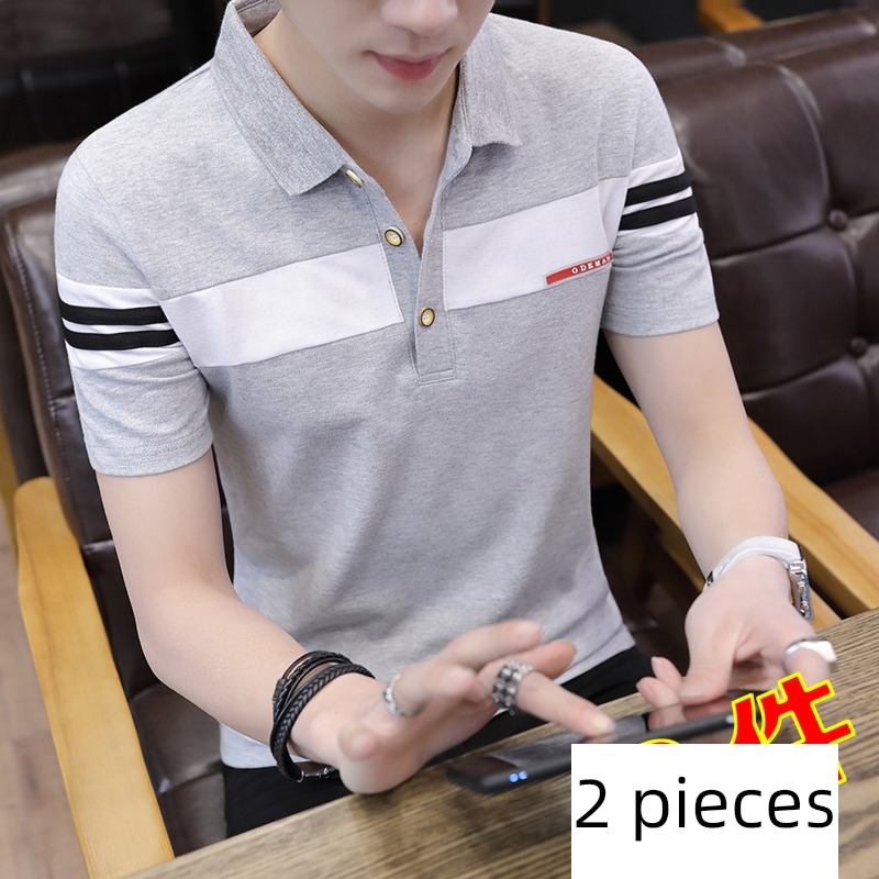 man Polo shirt Korean version Self-cultivation summer wear Short sleeve T-shirt