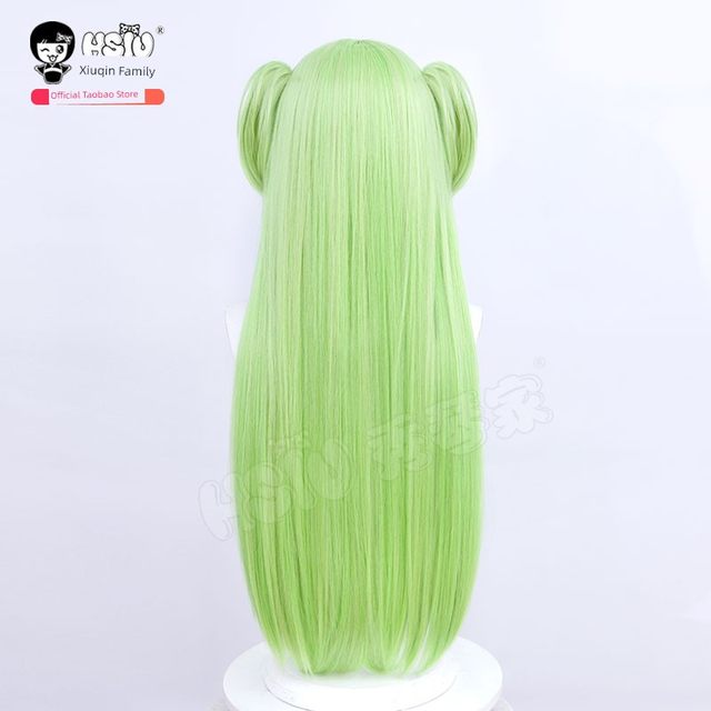 Xiuqinist Cong Yu Cos Wig Qianlian Wanhua Tender green long straight hair Little tiger mouth double ponytail hair accessories
