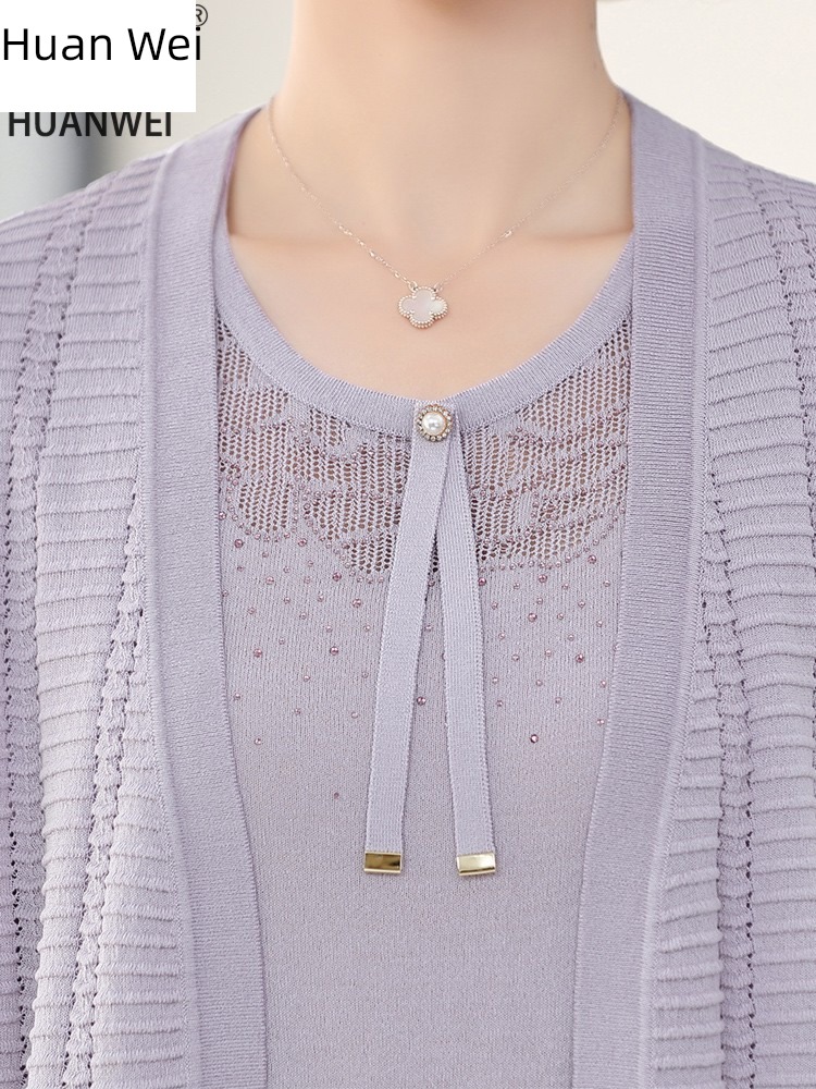 Short sleeve Sweater T-shirt Foreign style Middle aged and elderly Women's wear