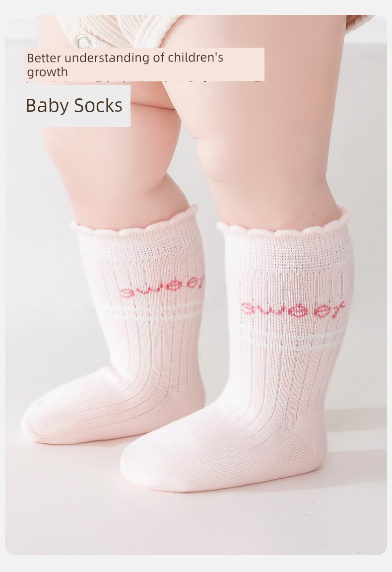 Baby Socks Infant Spring and Autumn Pure Cotton Class a Girls' Autumn and Winter One-Year-Old Cotton Socks Children's Non-Binding Mid-Tube Socks Autumn — 14
