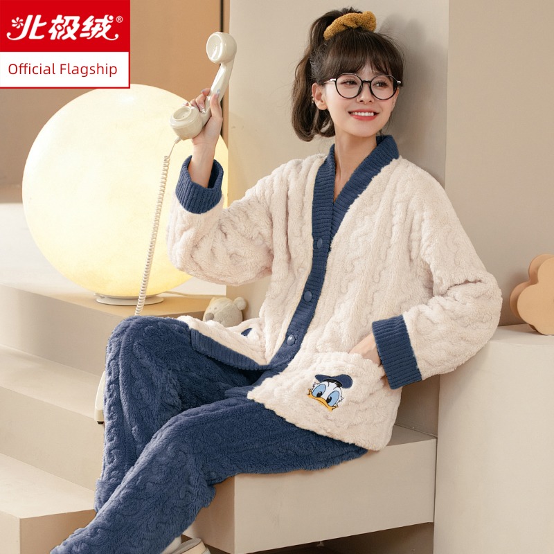 ma'am lovely winter Flannel keep warm suit pajamas