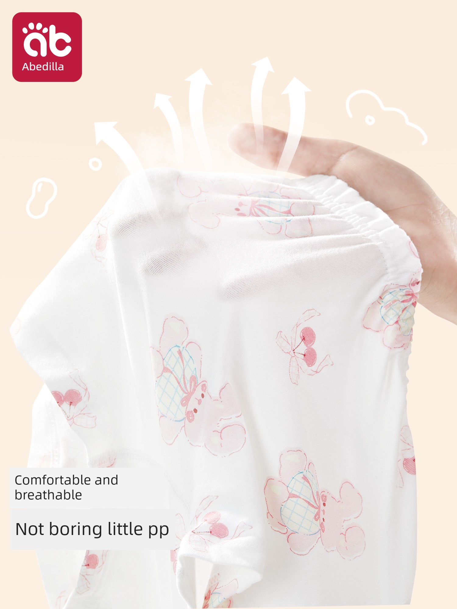 Girls' Underwear, Children's Pure Cotton, All-Cotton Crotch, Baby Girl Type A, Four-Corner Style, for Little Girls Aged 2, Non-Binding on the Bottom — 3