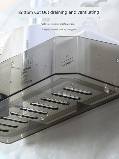 Bathroom nail-free storage rack wall-mounted storage rack without punching on the wall plastic bathroom toilet toilet toilet rack