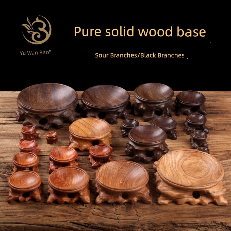 Gourd Base Bracket Rosewoody Tray Crafts Small Calabash Shelf Wholesale Cut Out Solid Wood Gourd Base Decoration