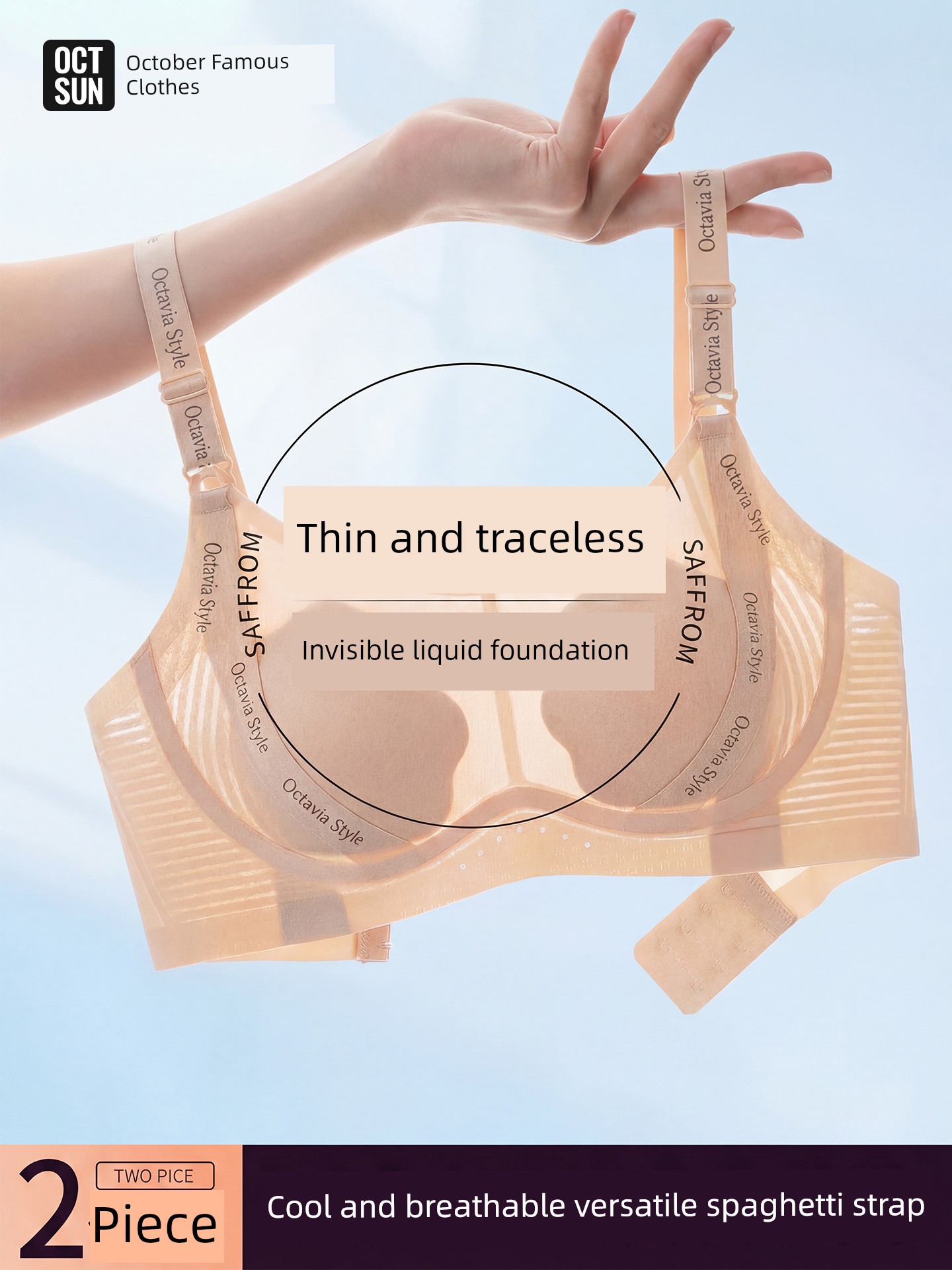 October's Popular Maternity Ultra-Thin Breathable Foundation-Like Invisible Nursing Bra with Cooling Effect for All Stages of Pregnancy