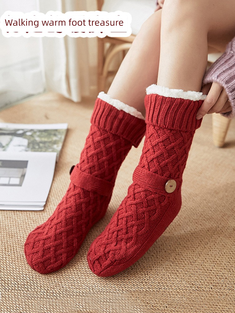 Super thick Plush keep warm female sleep Home Floor socks