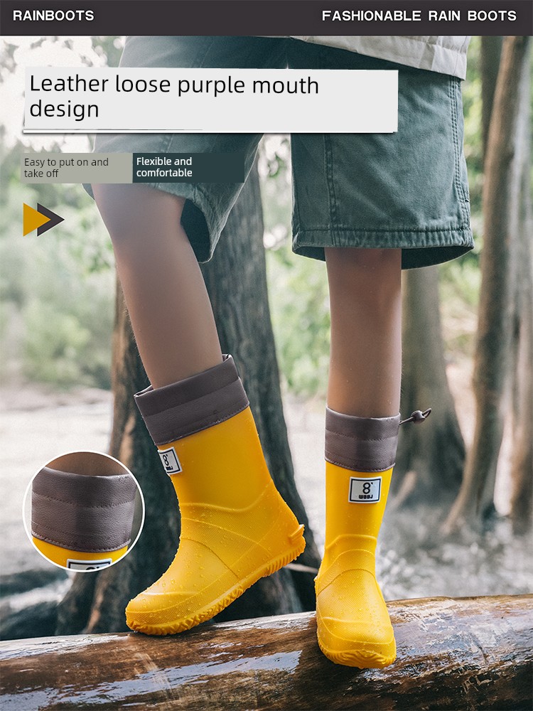 Children's Lightweight Rain Boots, Foldable Rain Boots for Men and Women, Couple's Rain Boots for Rainforest Hiking, Non-Slip Waterproof Shoes, Mid-High — 2
