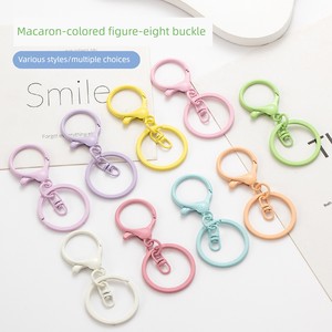DIY Bead Stress-Relief Keychain Macaron Series Figure-Eight Buckle Keyring Gift Bag Materials Handmade Jewelry Accessori