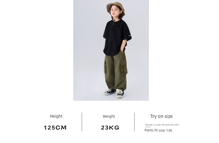 Dingdingjia Children's Clothing Boys' Short-Sleeved T-Shirt 2026 New Style Children's Casual Solid Color Loose Breathable Top for Boys Handsome 6 — 21