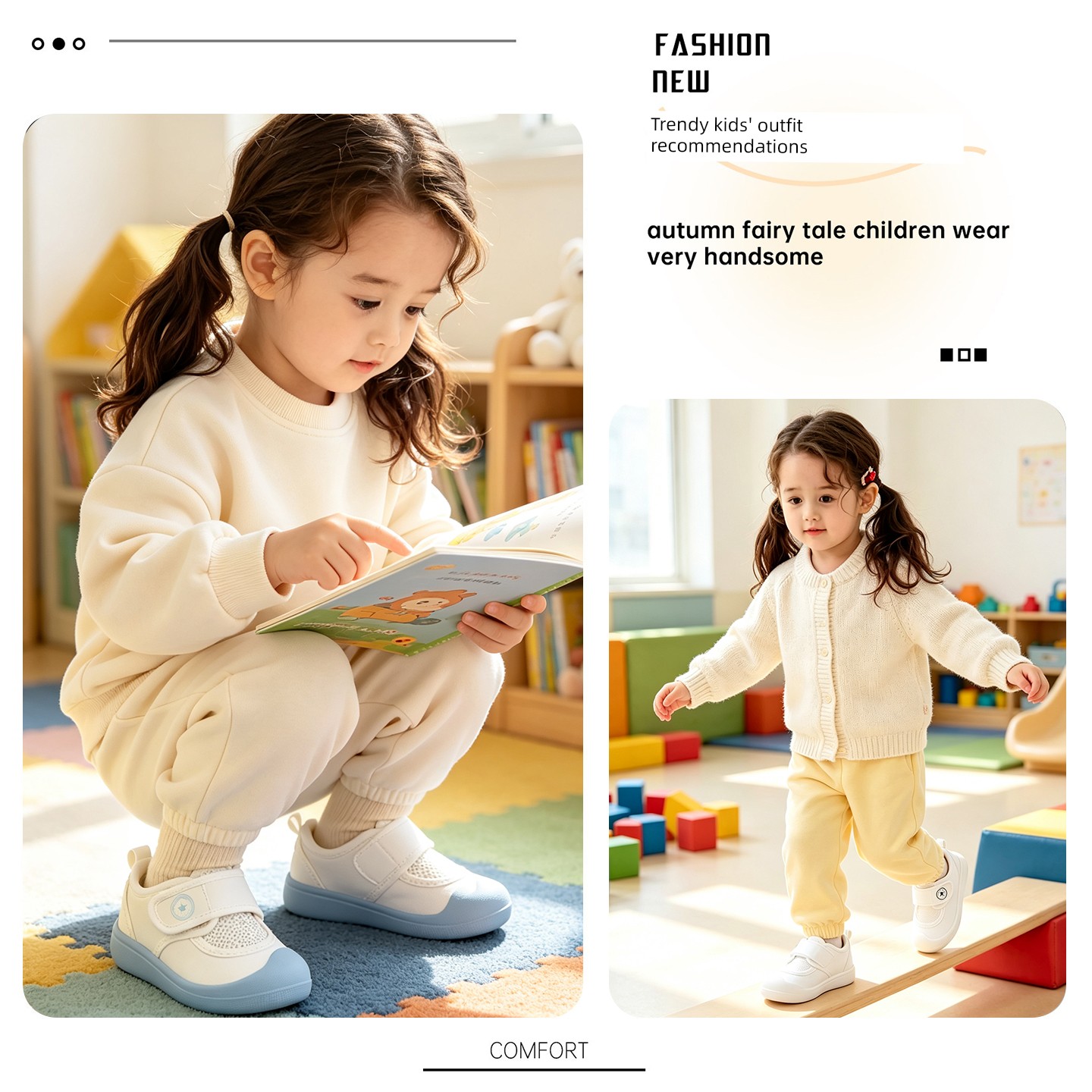Kindergarten Indoor Shoes for Girls 2026 New Breathable Low-Top Soft-Soled Non-Slip Versatile Magic Tape White Shoes — 2