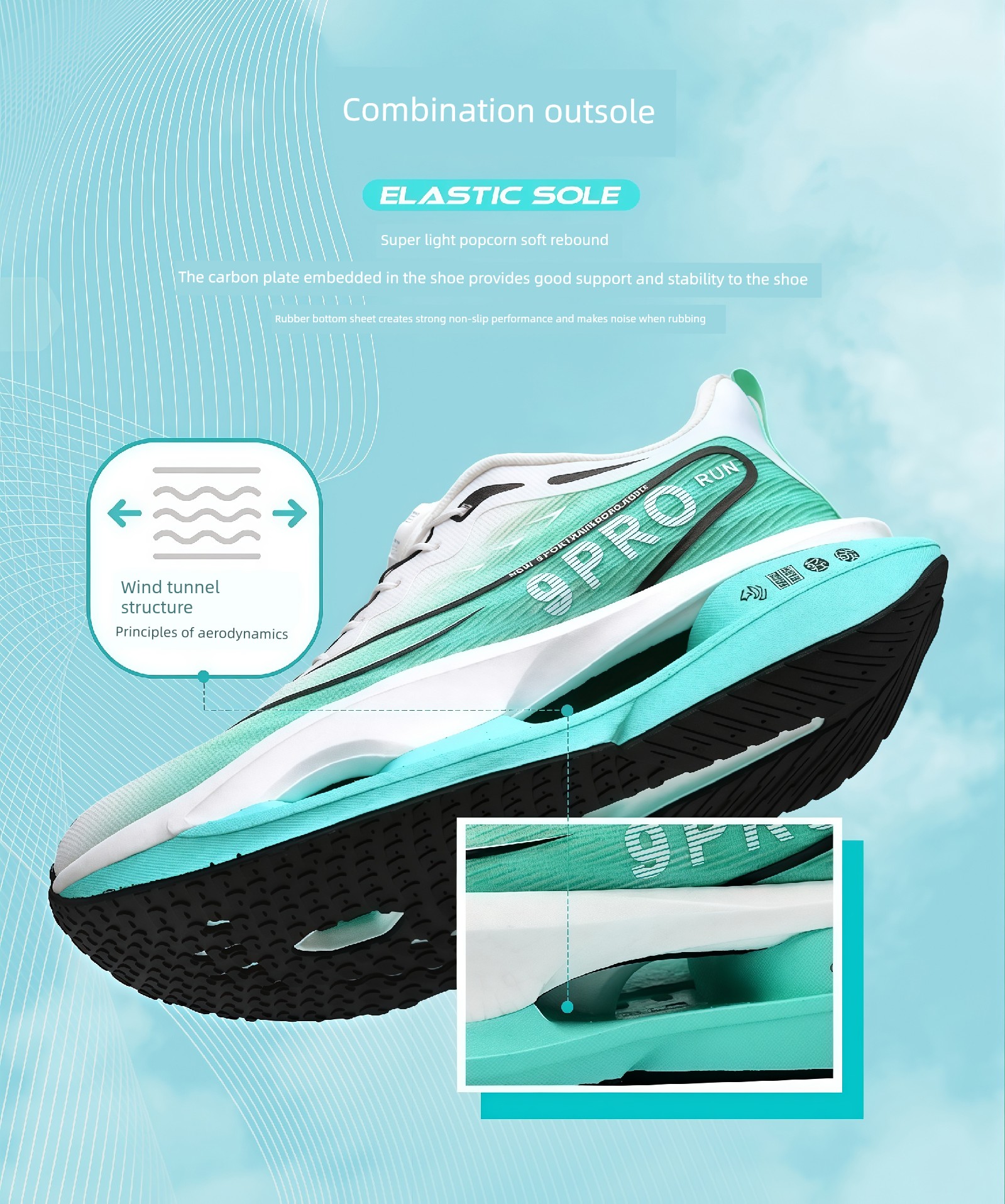 Red Rabbit 9 Pro Children's Shock-Absorbing Sports Shoes, New Autumn Model, Student-Specific Running Shoes, Button Running Shoes for Older Boys — 4