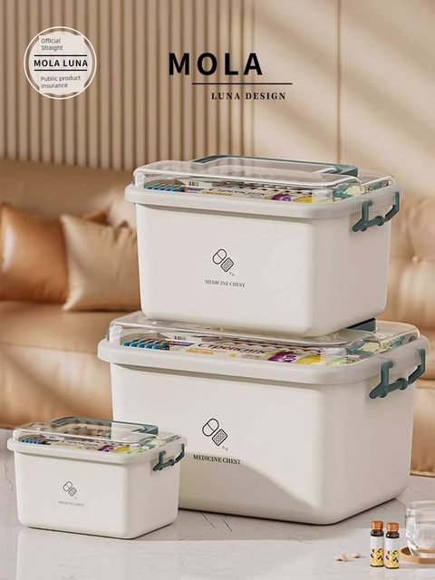 MOLA.Vast. Medical box household multi-layer medicine box drug classification storage box extra large capacity | Hanlun