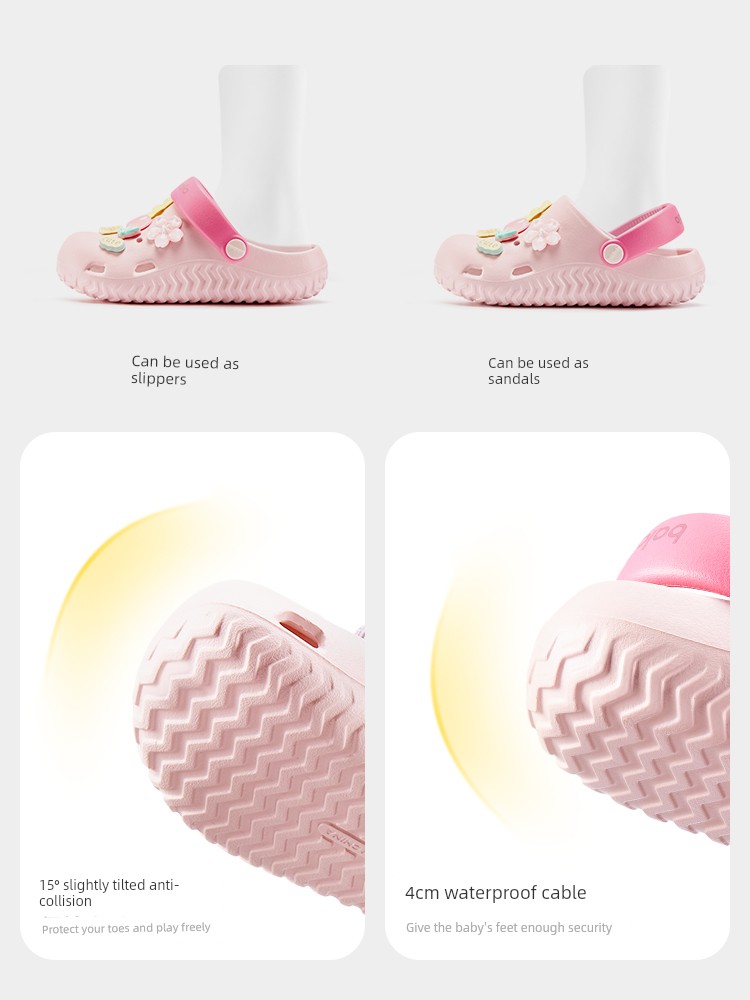 Balabala Kidsren's Slippers for Girls, Summer Baby Hole-In-The-Wall Shoes, Cartoon Cute Little Girl Bathing Beach Sandals — 5