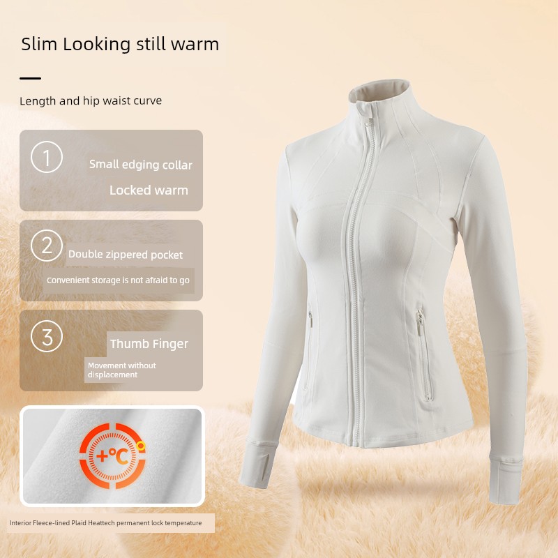 MLD Sports Outwear Women's Spring Stand Collar Zipper Slim Fit Slim Looking Long Sleeve Yoga Wear Running Training Workout Top