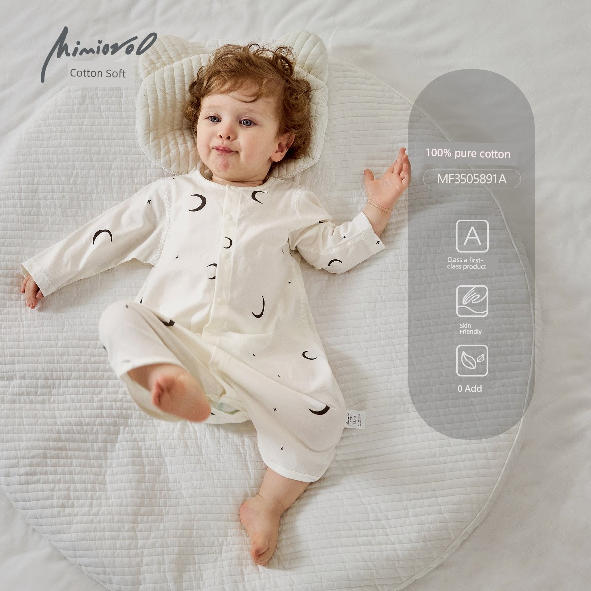 Baby Pajamas, Baby Nightgown, Autumn One-Piece Clothing, Pure Cotton, Thin Long-Sleeved Autumn and Winter Sleeping Bag for Young Children, Boys — 1