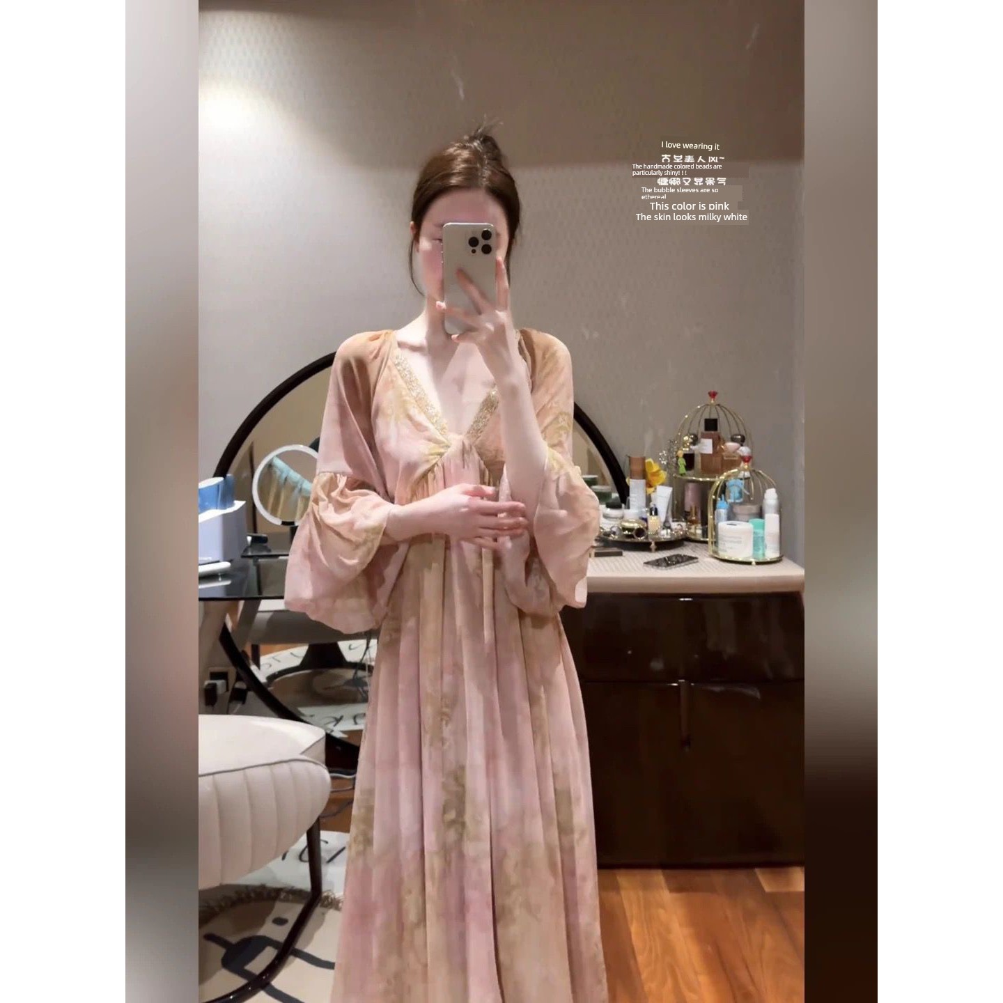 Maternity Spring Dress 2026 New Style Pregnancy Outfit, Sophisticated and Relaxed High-End Feel, Gradient Short Dress for Spring and Summer — 2