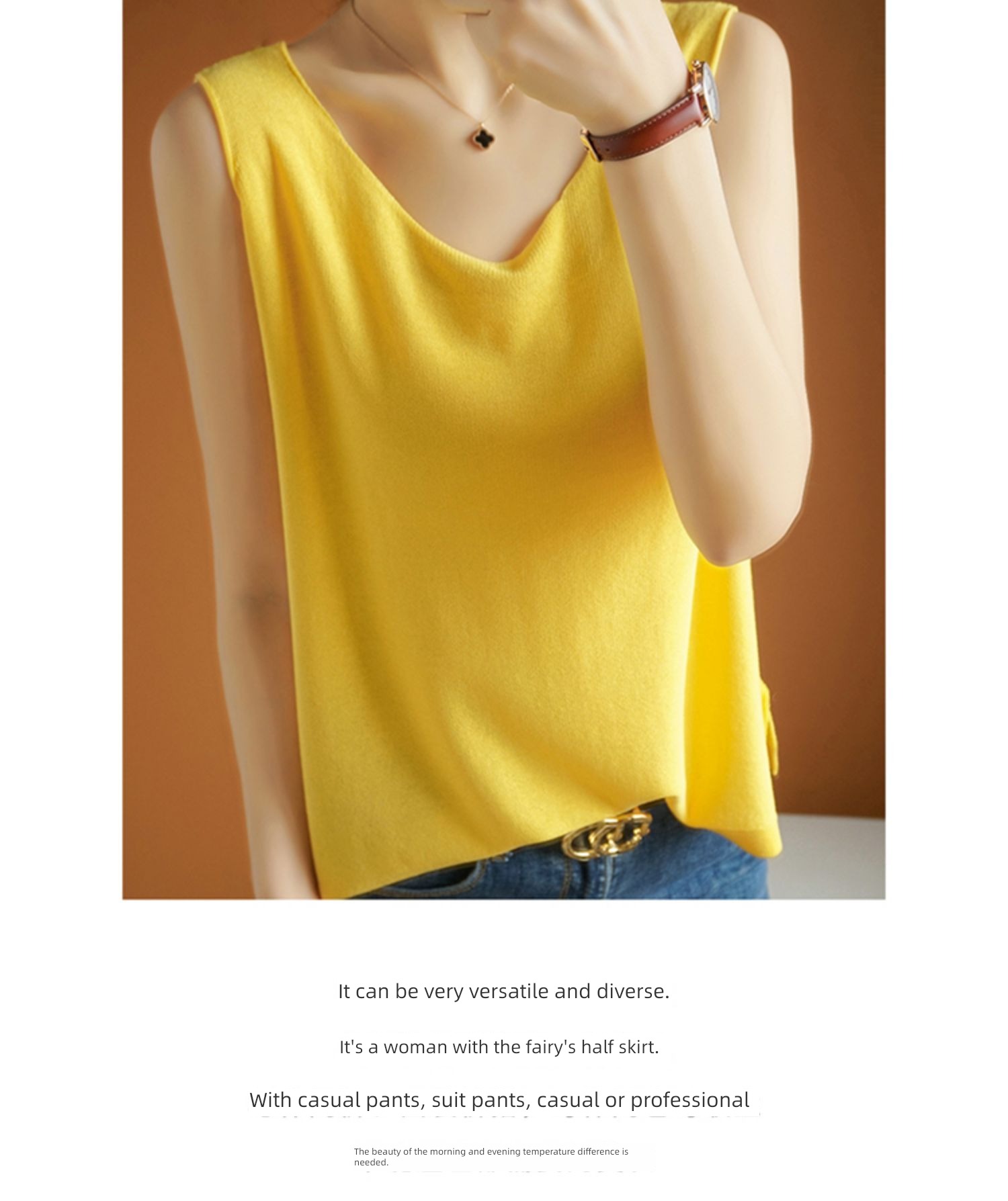 Sling configuration suit Cover your belly easy Sleeveless T-shirt flax