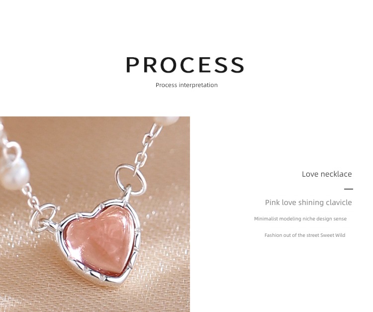 Xiangnan 925 Sterling Silver love female Minority Pearl Necklace
