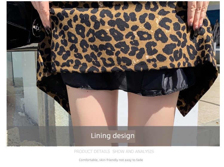 Medium and long term High waist Straight cylinder Leopard Print skirt