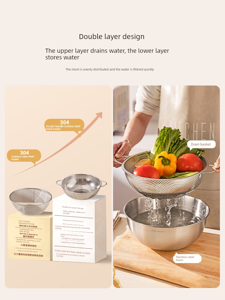 Modern Housewife Stainless Steel Kitchen Water Filter Washing Basin