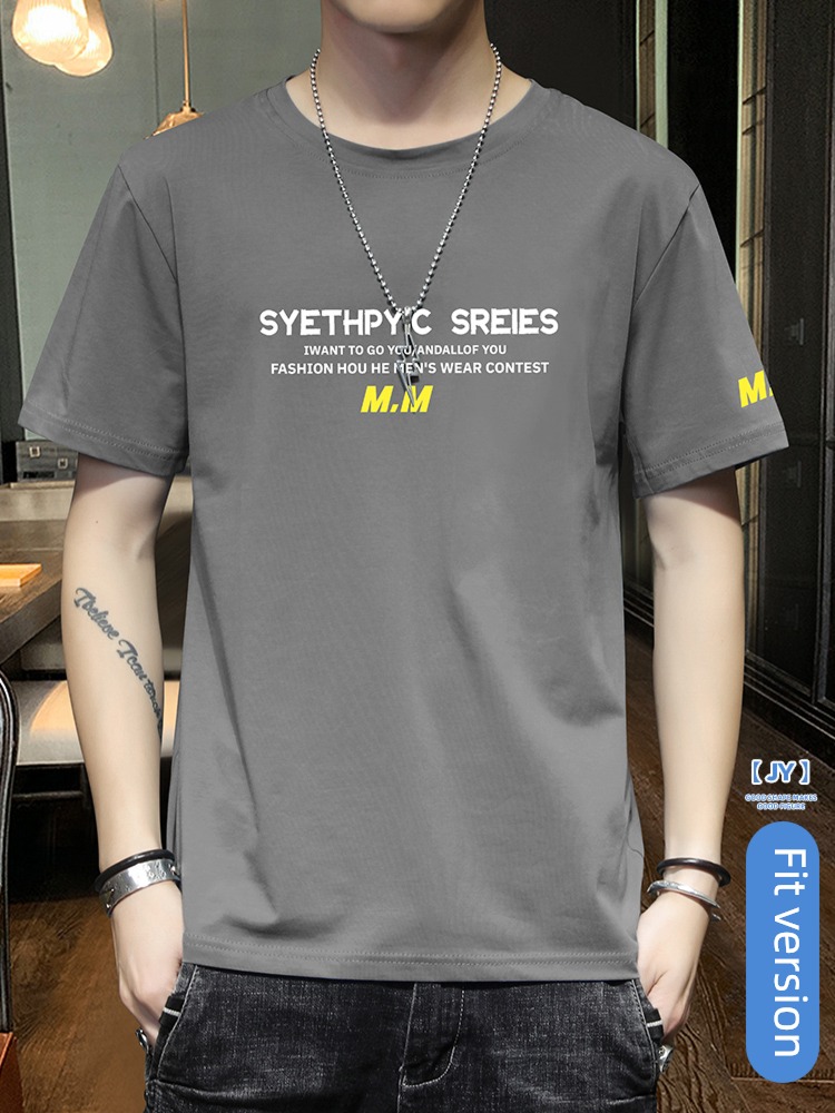 man pure cotton Round neck summer breathable ins Short sleeve T-shirt