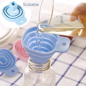 For Home Oil Funnel Large Diameter Silicone Refueling Pour Oil Funnel Retractable Foldable Boiling Water Funnel Small Si